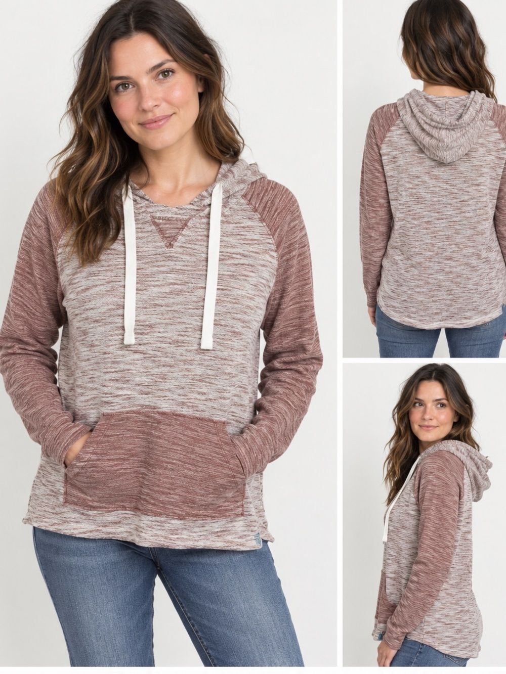 FREE PLANET Knit Hooded Sweatshirt Hoodie  Large